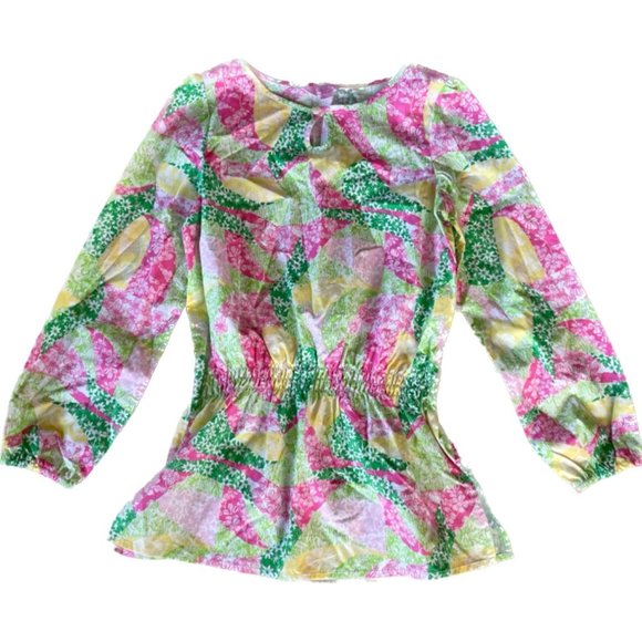 NWT L 8-10 Lilly Pulitzer Girls' Gaby Coverup Multi Wing Ding of a Patch - Picture 1 of 6